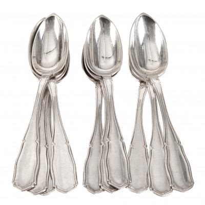 Set of silver tea spoons, 11 pcs.