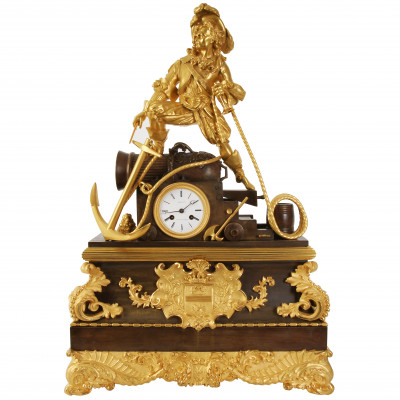 Large bronze mantel clock 