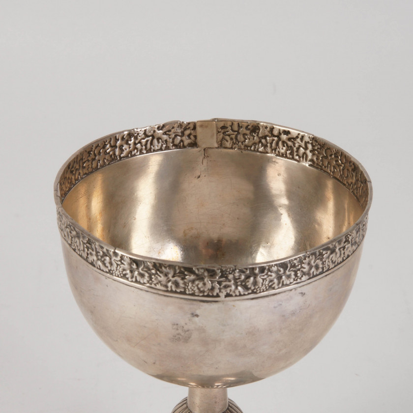 Silver wine glass