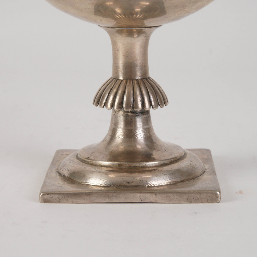 Silver wine glass