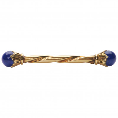 Gold brooch with lapis lazuli