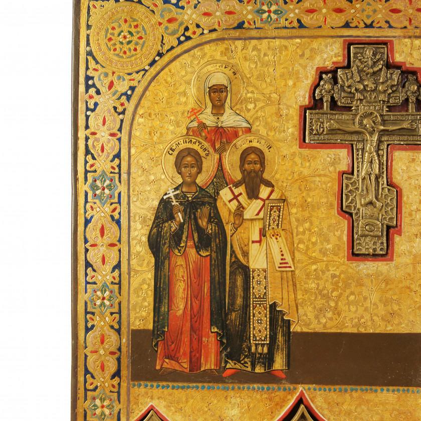 Icon "Crucifixion of Christ with selected saints"