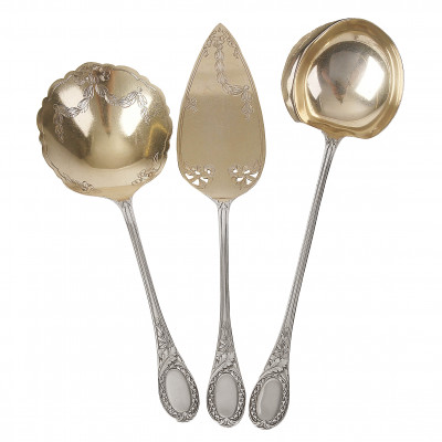 Silver three-piece serving set