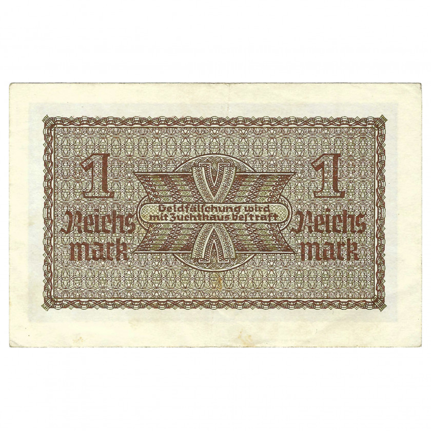 1 Reichsmark, nacistiskās Vācijas okupētās teritorijas, 1940-45 (UNC)