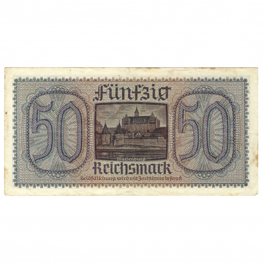 50 Reichsmark, nacistiskās Vācijas okupētās teritorijas, 1940-45 (VF)