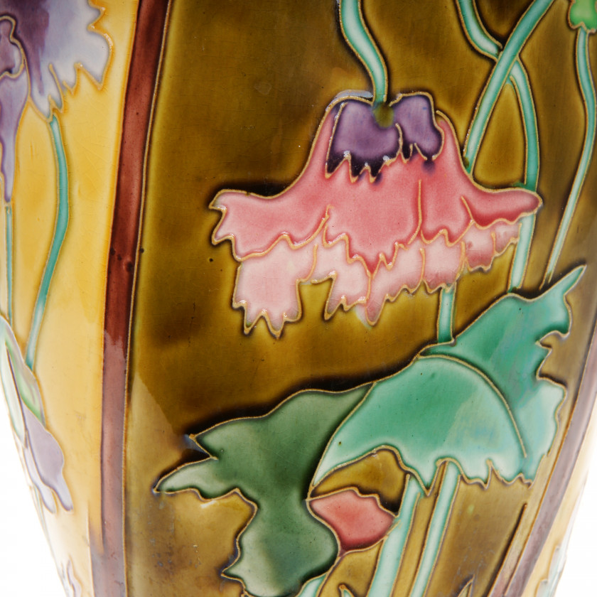 Faience vase in Art Nouveau style