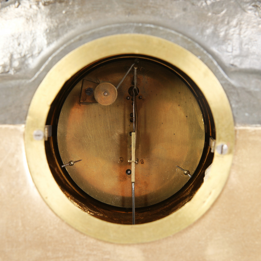 Mantel clock under glass dome
