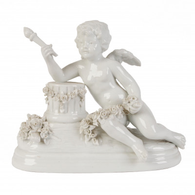 Porcelain figure "Cherub with torch"