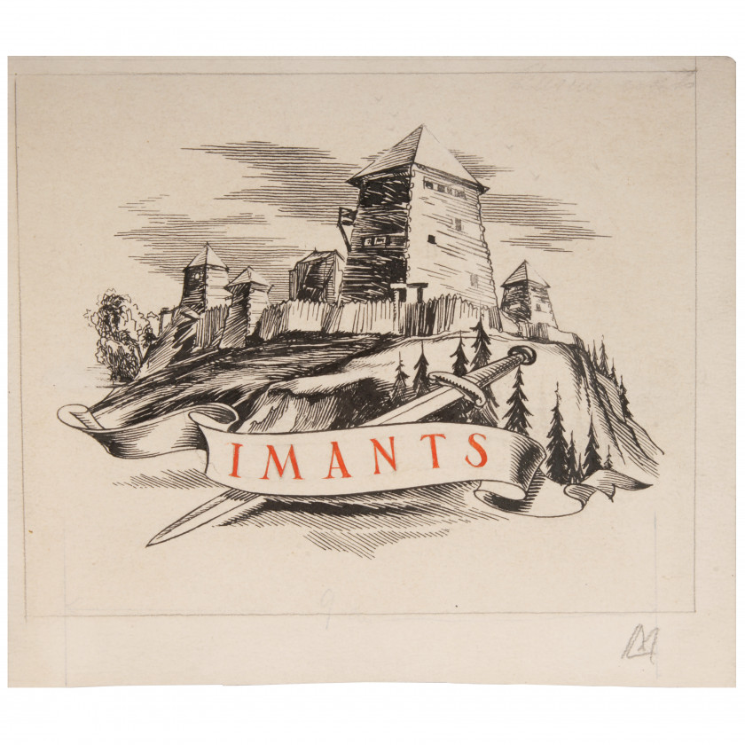 Zīmējums "J. Raiņa kopoti raksti IX sējums, Imants"