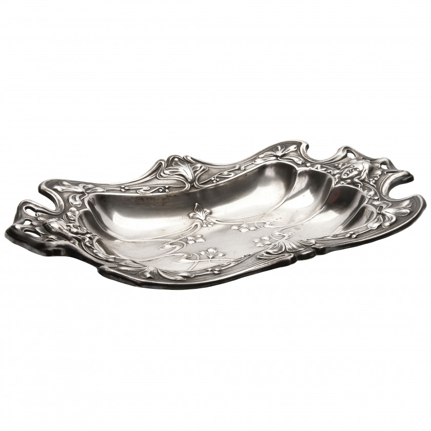 Silver plated dish in Art Nouveau style