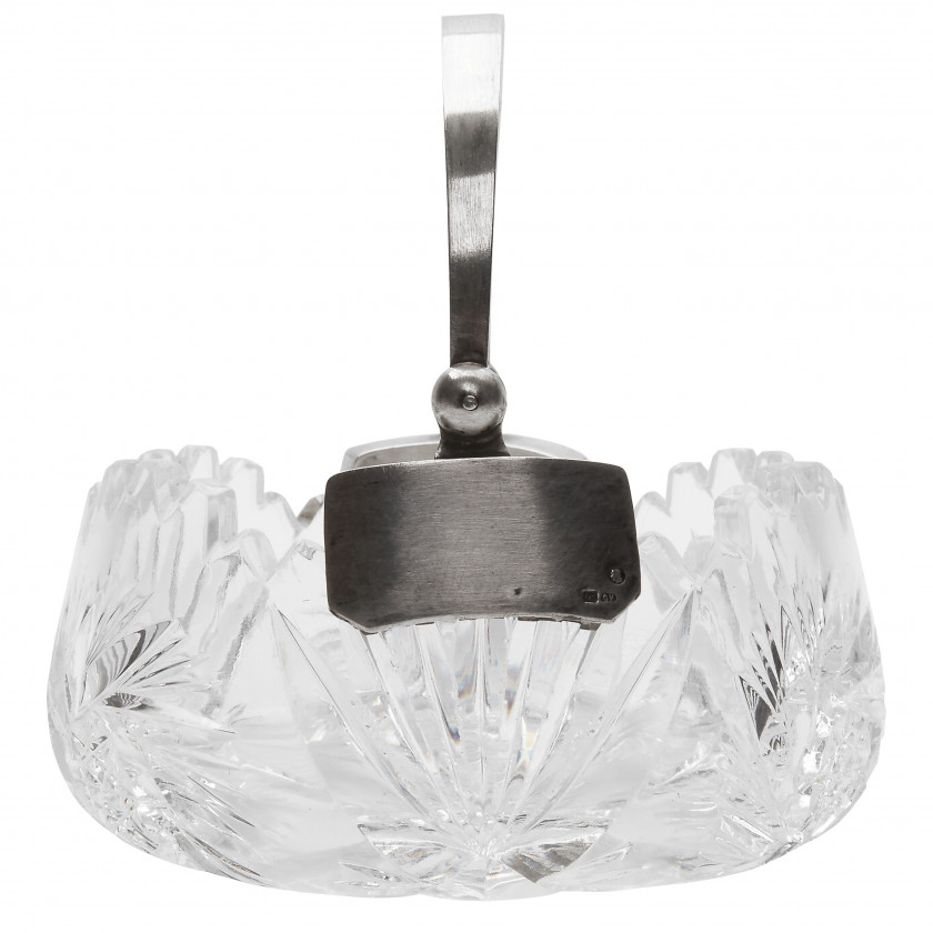 Crystal candy-bowl with silver