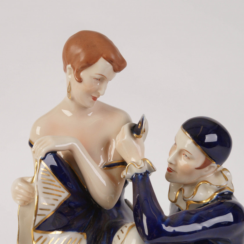 Porcelain figure "Pierrot and Columbina"