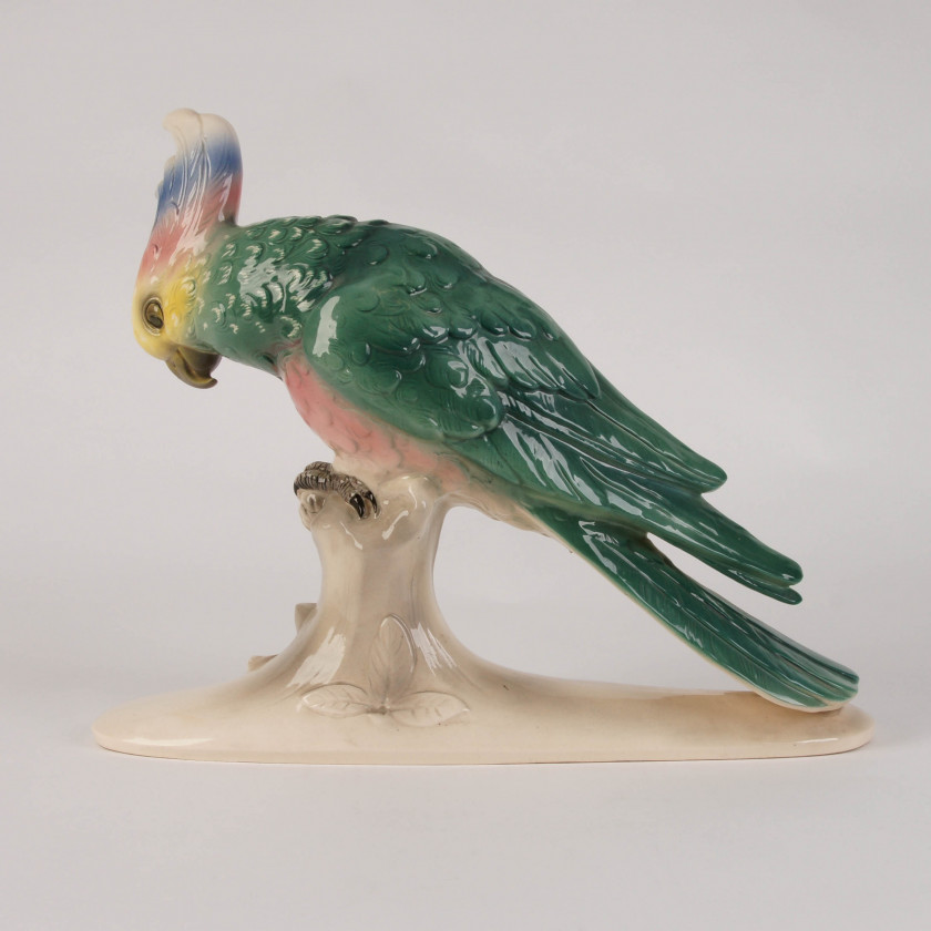 Large faience figure "Parrot"