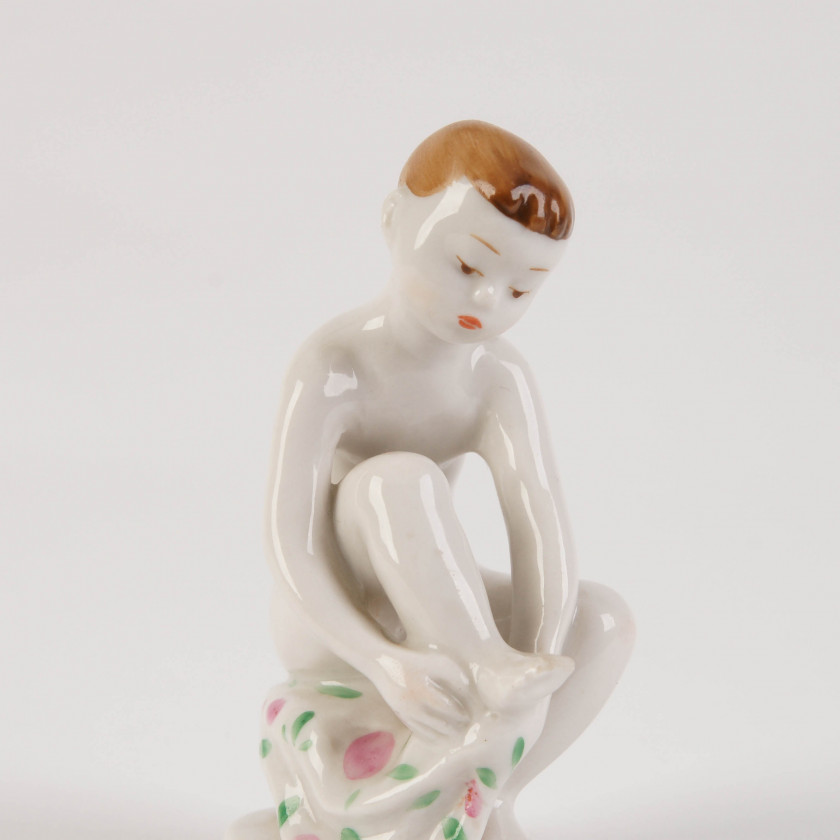 Porcelain figure "Boy with a towel"