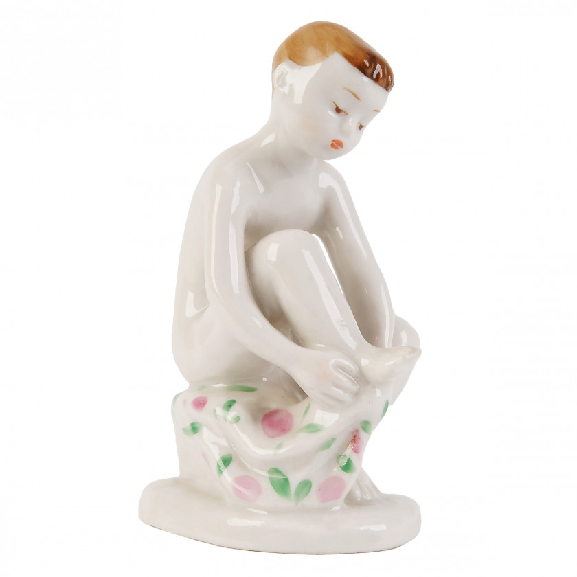 Porcelain figure "Boy with a towel"