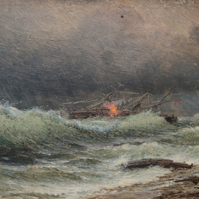 Картина "Буря 2 ноября 1854 г. у берегов Крыма"