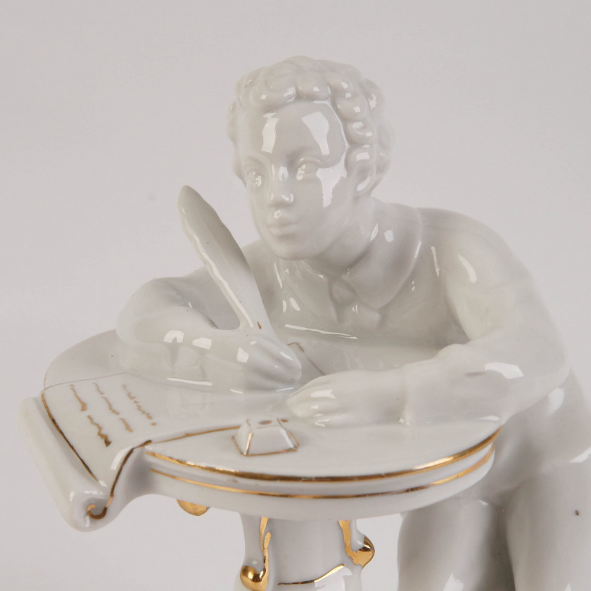 Porcelain figure "Young Pushkin at the table"
