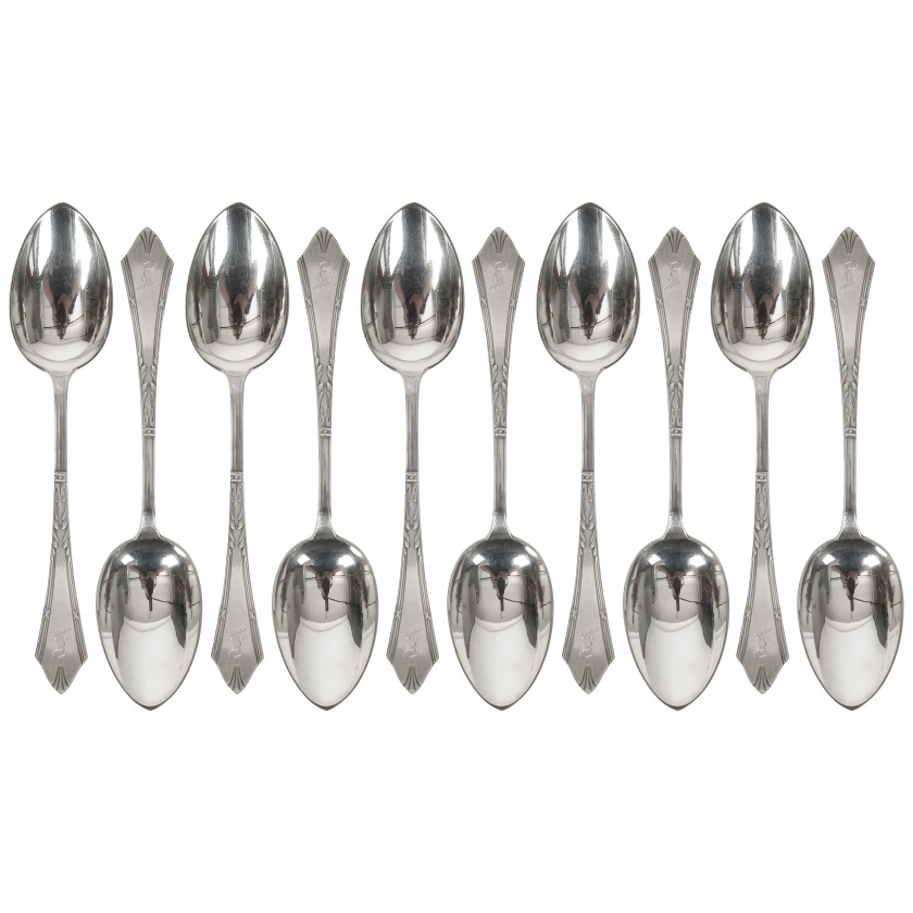 Set of silver tablespoons, 10 pcs.