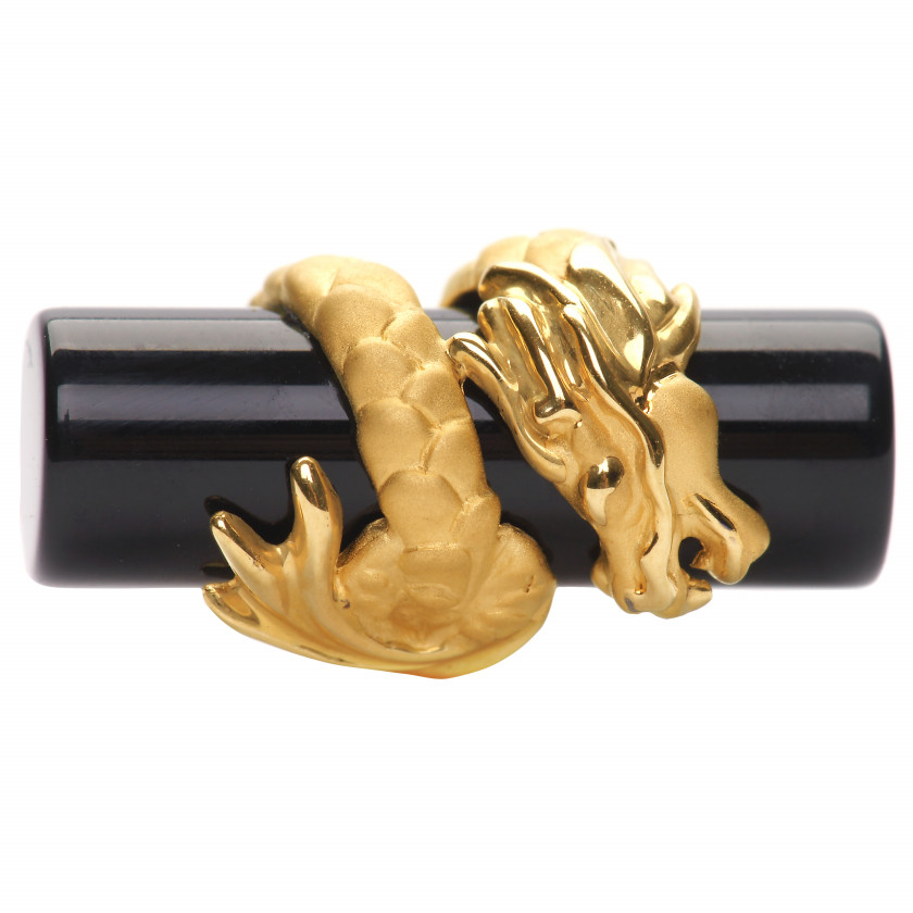 Gold cufflinks Carrera y Carrera "Dragons"