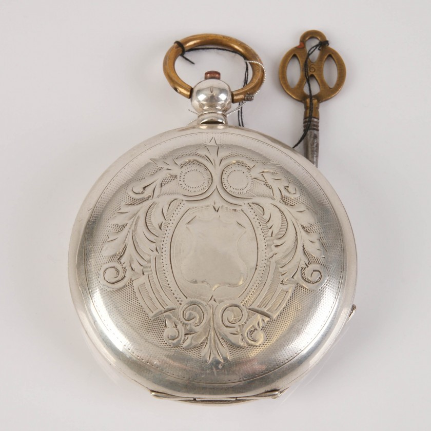 Серебряные карманные часы "Pegasus"