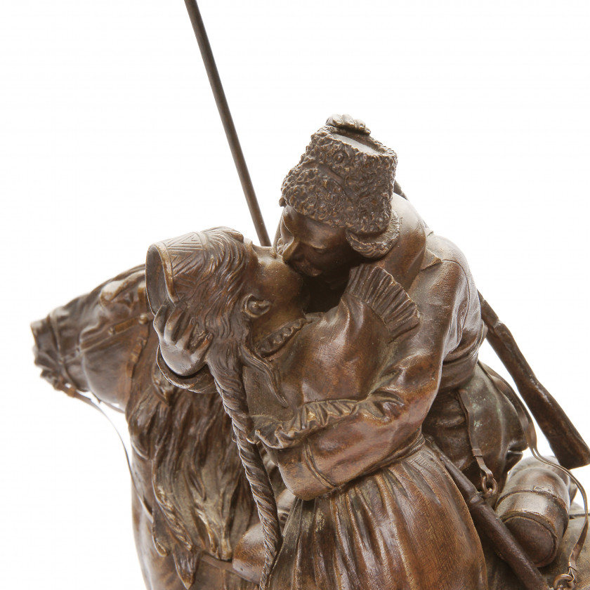 Bronze figure "Cossack farewell"