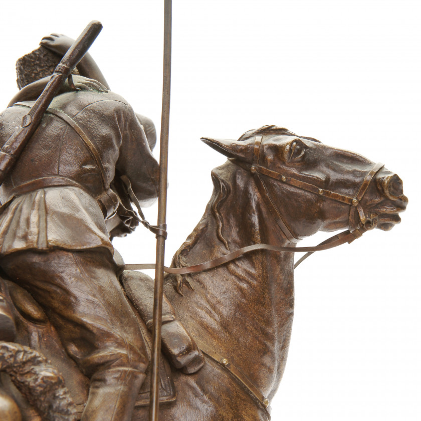 Bronze figure "Cossack farewell"