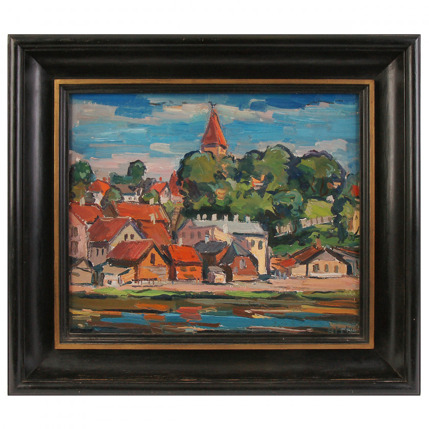 Painting "Talsi - small town"