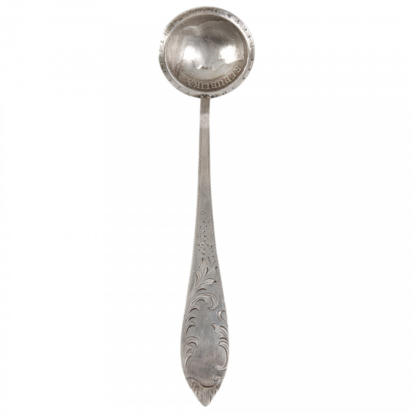 Silver spoon from coin "5 Lati 1929"