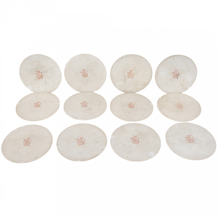 Set of porcelain coasters, 12 pcs.