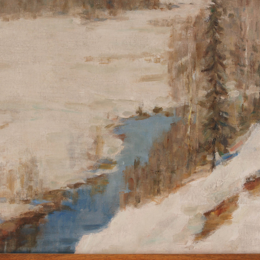 Painting "Winter landscape. Sigulda. The ancient Gauja valley"