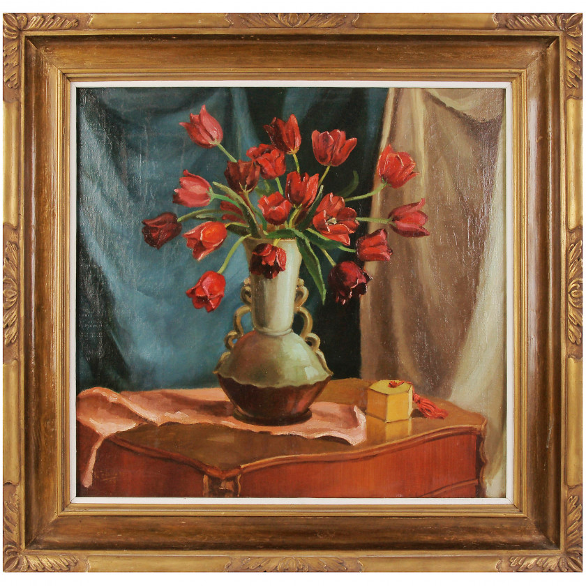 Картина "Натюрморт с тюльпанами"