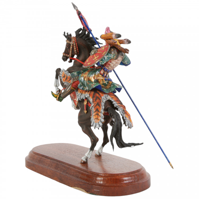 Tin figurine "Mongolian Warrior on Horseback"