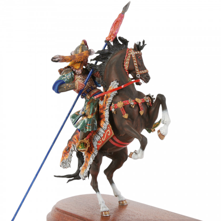 Tin figurine "Mongolian Warrior on Horseback"