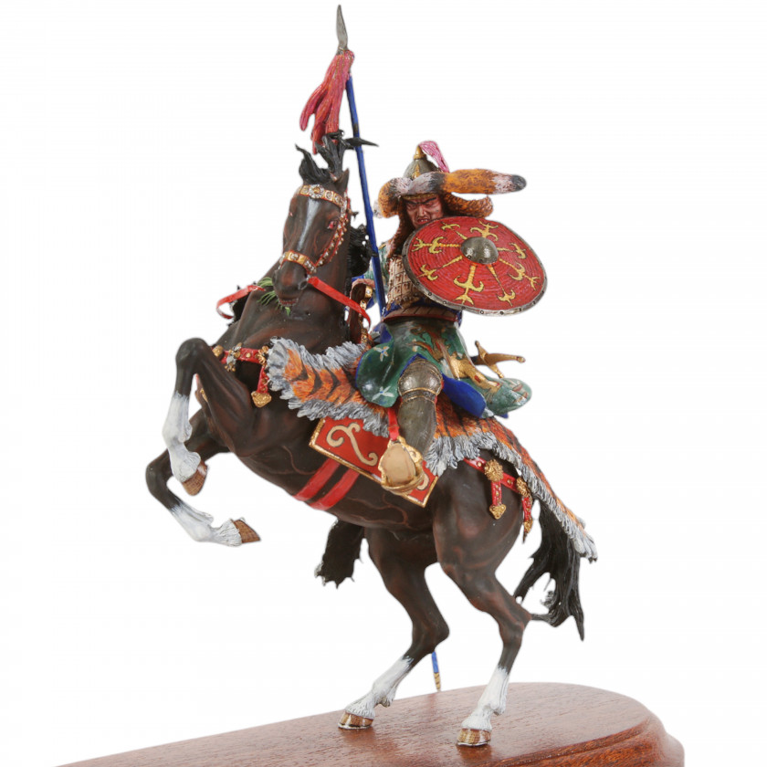 Tin figurine "Mongolian Warrior on Horseback"