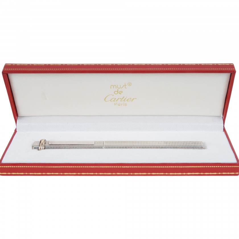 Pen "Must de Cartier Trinity Silver plated Ballpoint Pen"