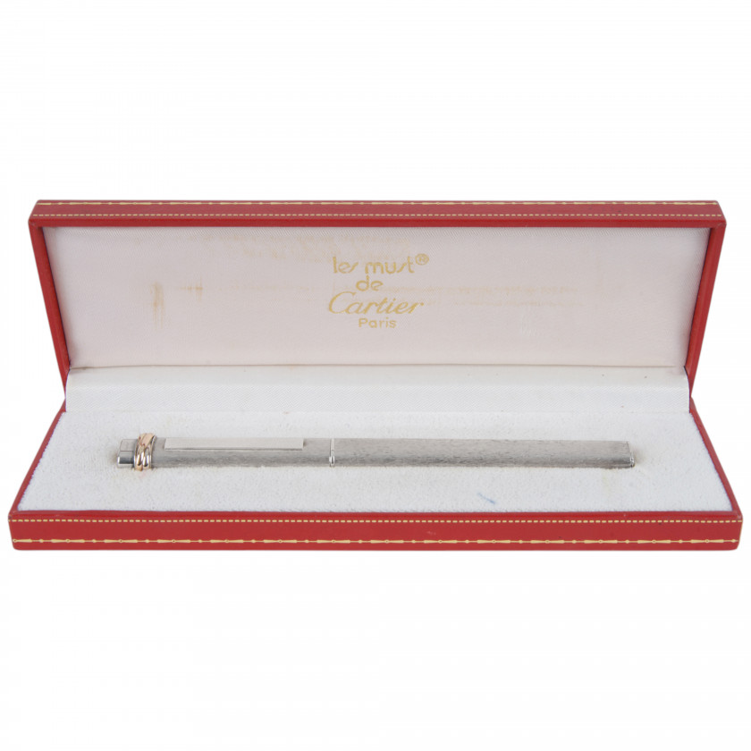 Pen "Must de Cartier Trinity Silver plated Ballpoint Pen"