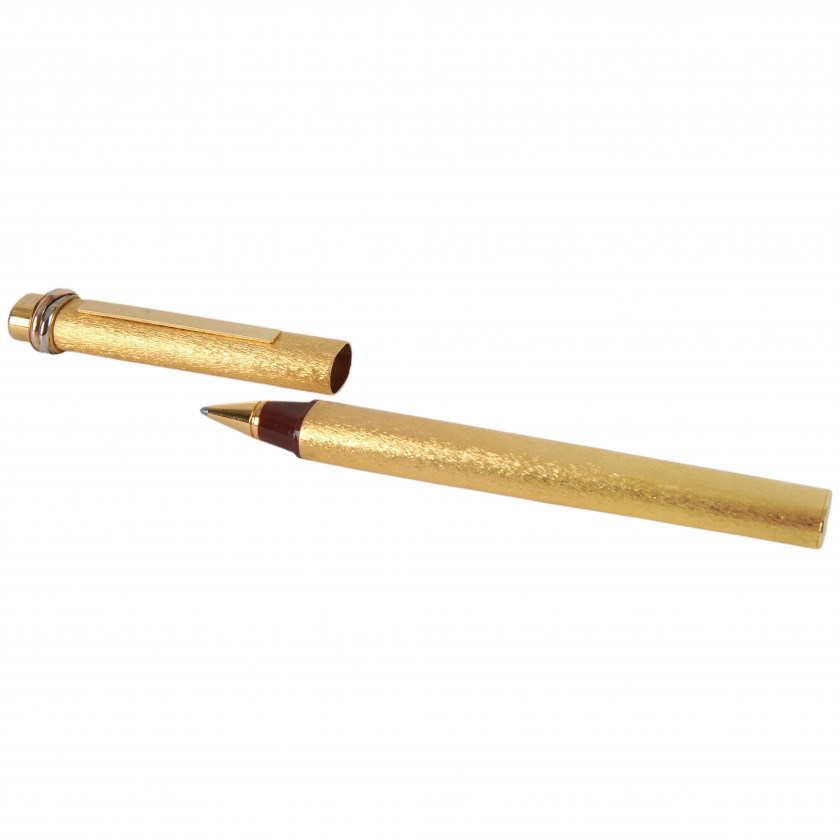 Pen "Must de Cartier Trinity Gold plated Ballpoint Pen"