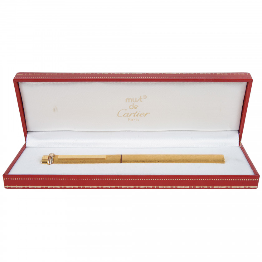 Pen "Must de Cartier Trinity Gold plated Ballpoint Pen"