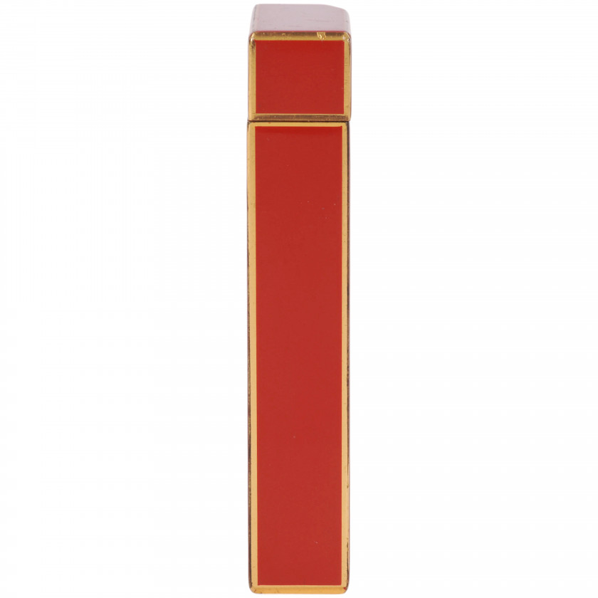 Lighter "Cartier Pentagon, Gold & Red Lacquer"