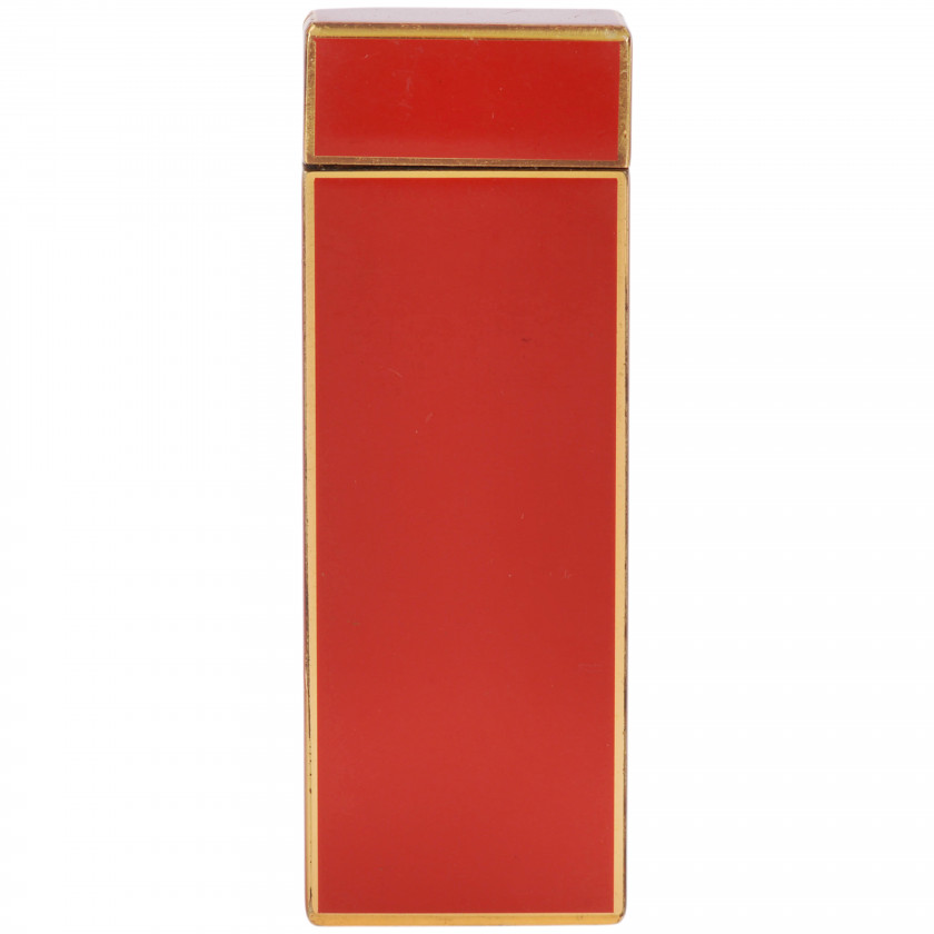 Lighter "Cartier Pentagon, Gold & Red Lacquer"