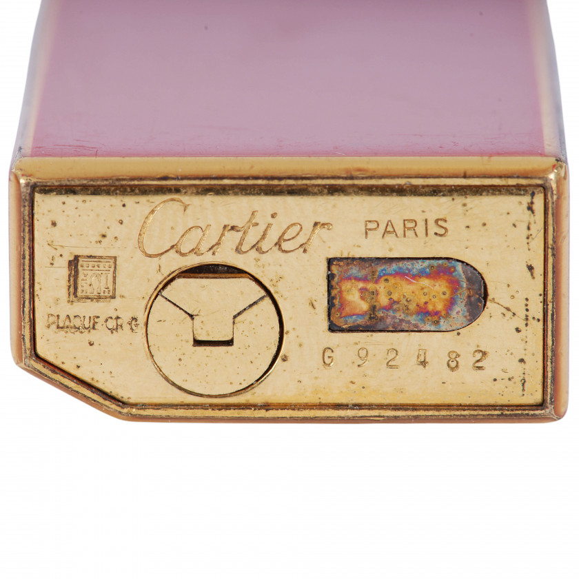 Lighter "Cartier Pentagon, Gold & Red Lacquer"