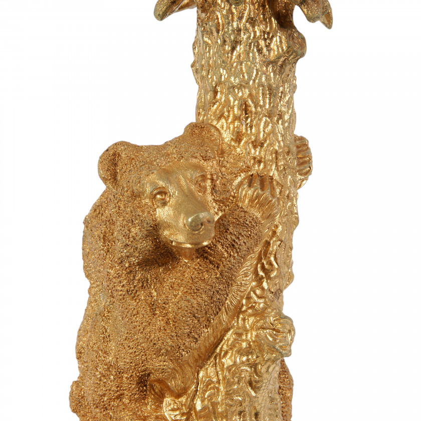 Bronze candlestick "Bear climbing a tree"