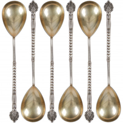 Set of silver tea spoons, 6 pcs.