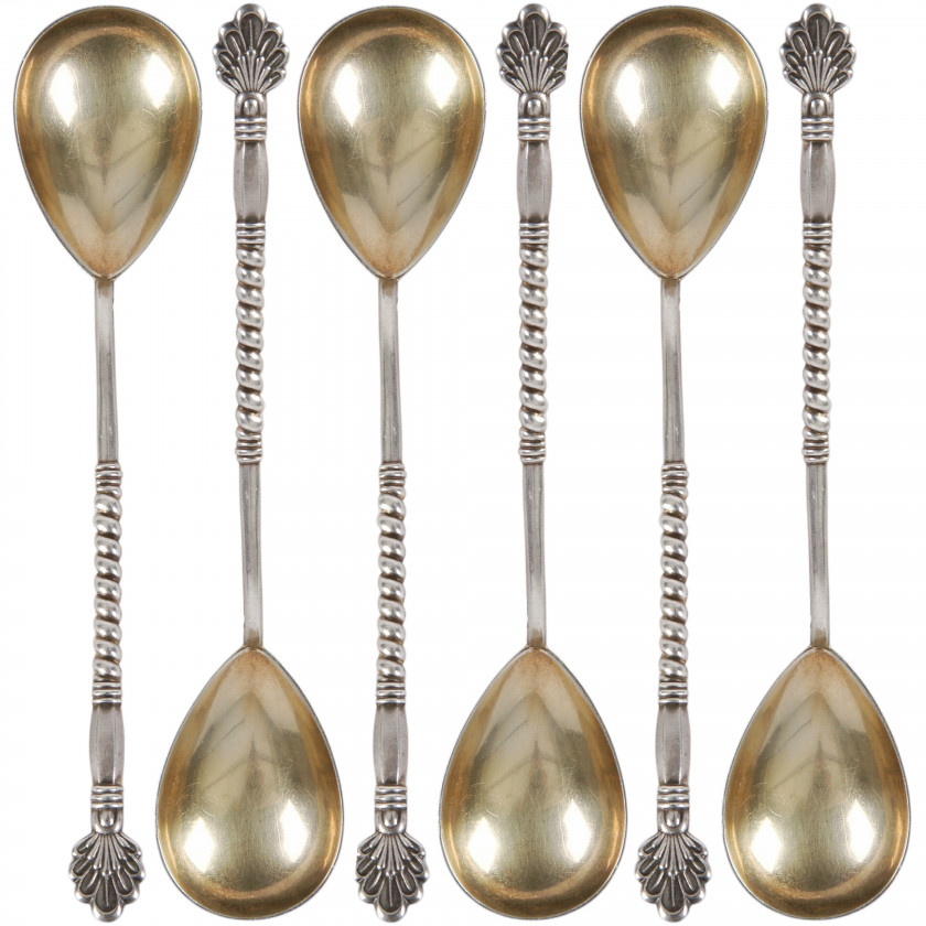 Set of silver tea spoons, 6 pcs.