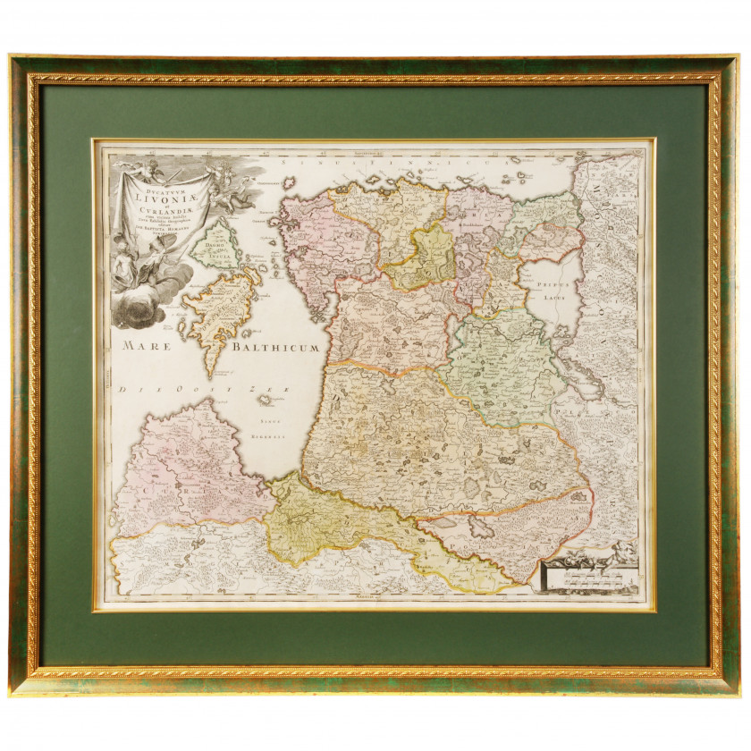 Map of Livonia and Courland "Ducatuum Livoniae et Curlandiae cum vicinis Insulis Nova Exhibitio Geographica"