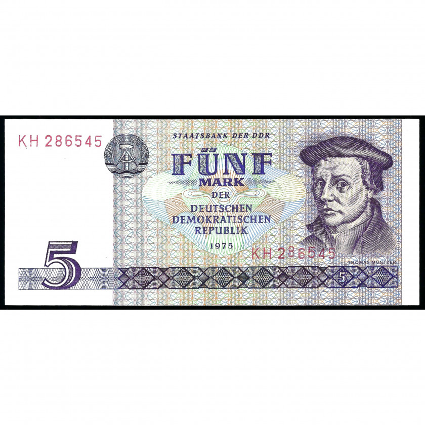 5 Mark, Germany (Democratic Republic), 1975 (UNC), Pick 27a