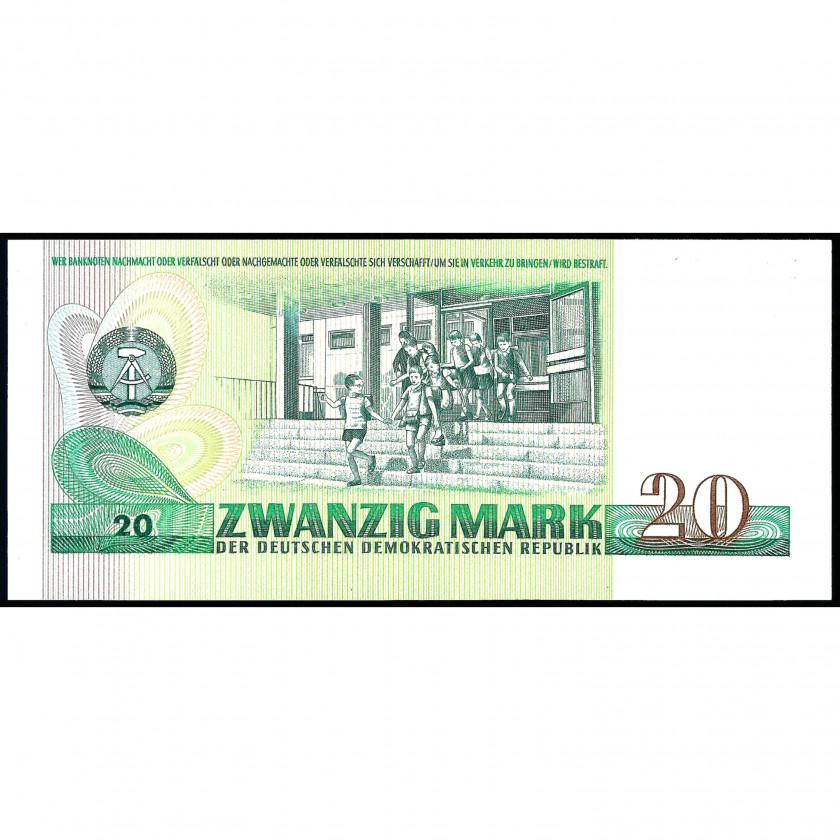 20 Mark, Germany (Democratic Republic), 1975 (UNC), Pick 29a