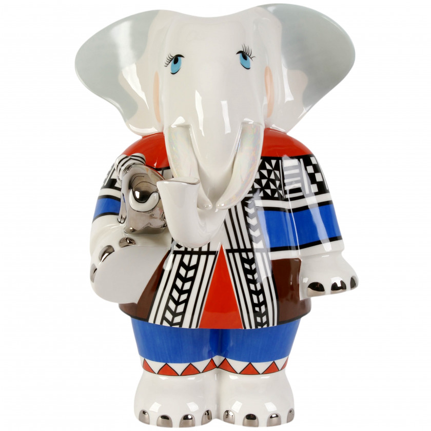 Large porcelain figure "Elephant Tom, Benedikt and Friends, Limited Edition"