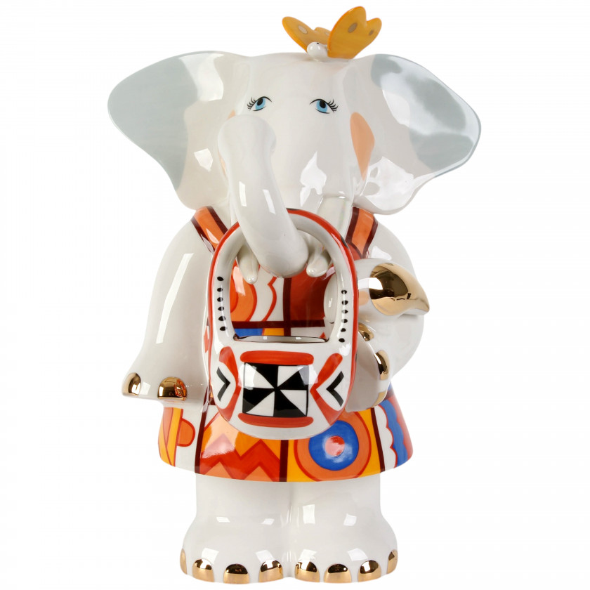 Large porcelain figure "Elephant Elli, Benedikt and Friends, Limited Edition"