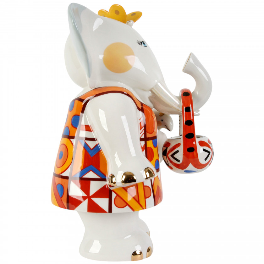 Large porcelain figure "Elephant Elli, Benedikt and Friends, Limited Edition"